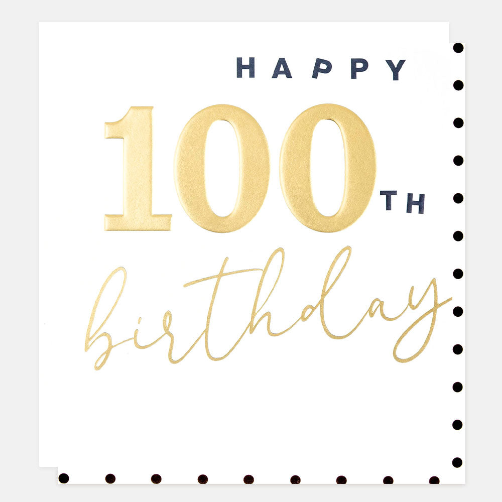 Gold Happy 100th Birthday Card