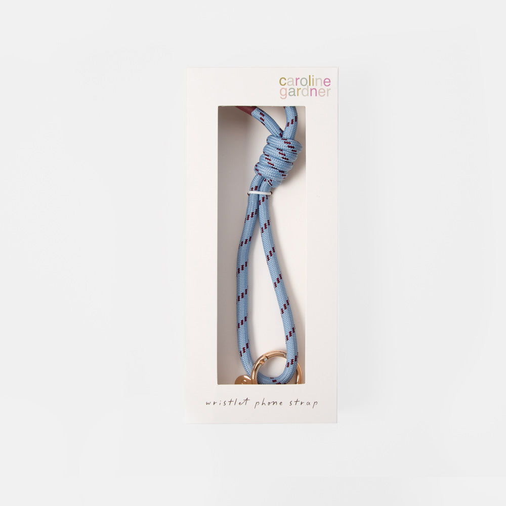 Blue & Wine Wristlet Phone Strap