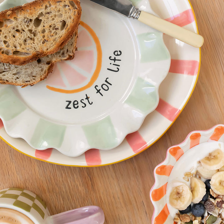 BREAKFAST TABLESCAPE WITH GRAPEFRUIT ZEST FOR LIFE PLATE