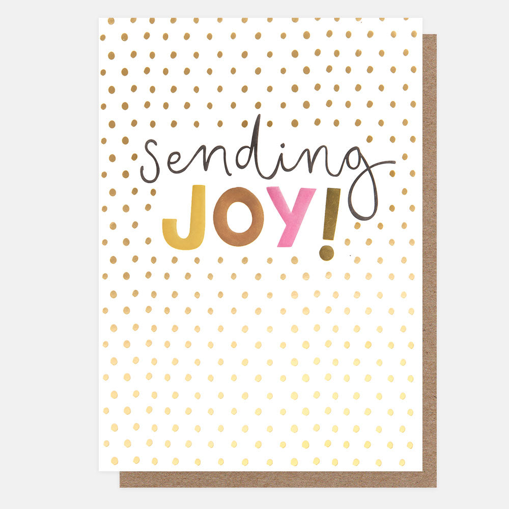 gold spot sending joy card, ideal as a congratulations or birthday card