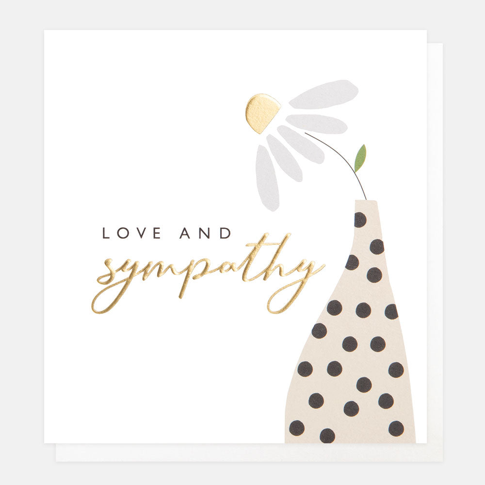 daisy in a spotty vase love & sympathy card