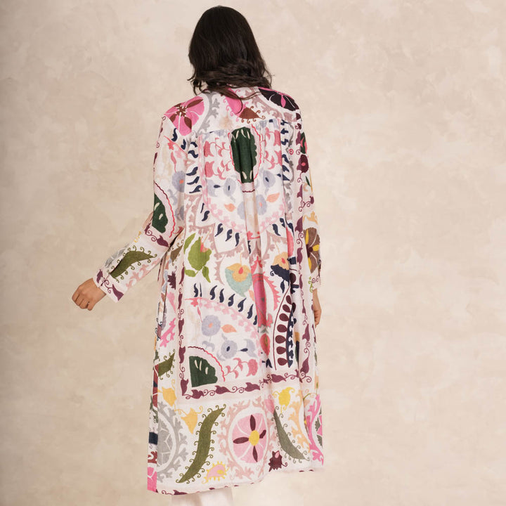 multi coloured susani duster jacket, made by one hundred stars