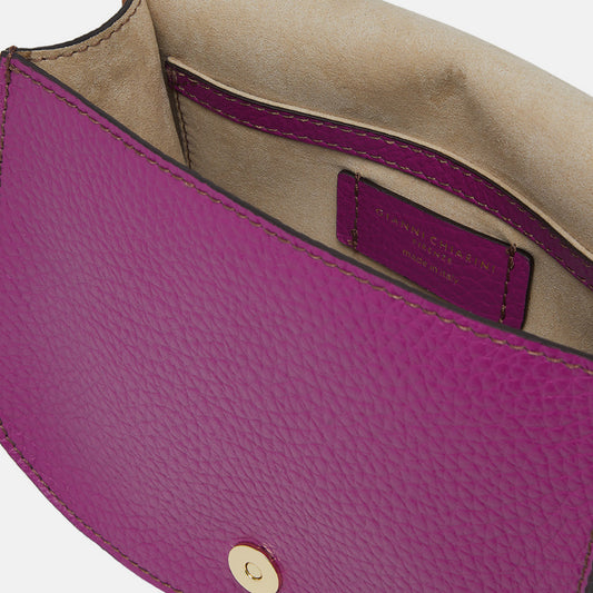 Hot pink leather Tara crossbody bag, made in Italy by Gianni Chiarini