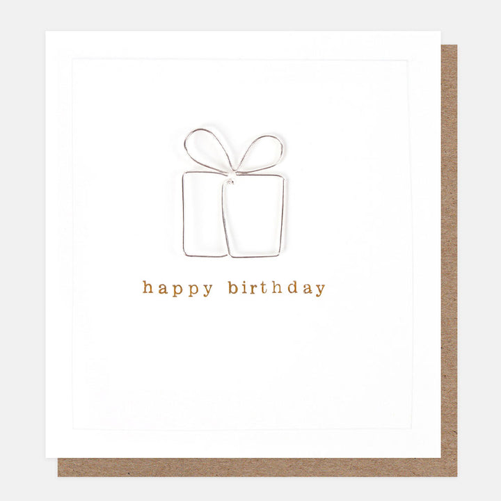 wire present happy birthday card