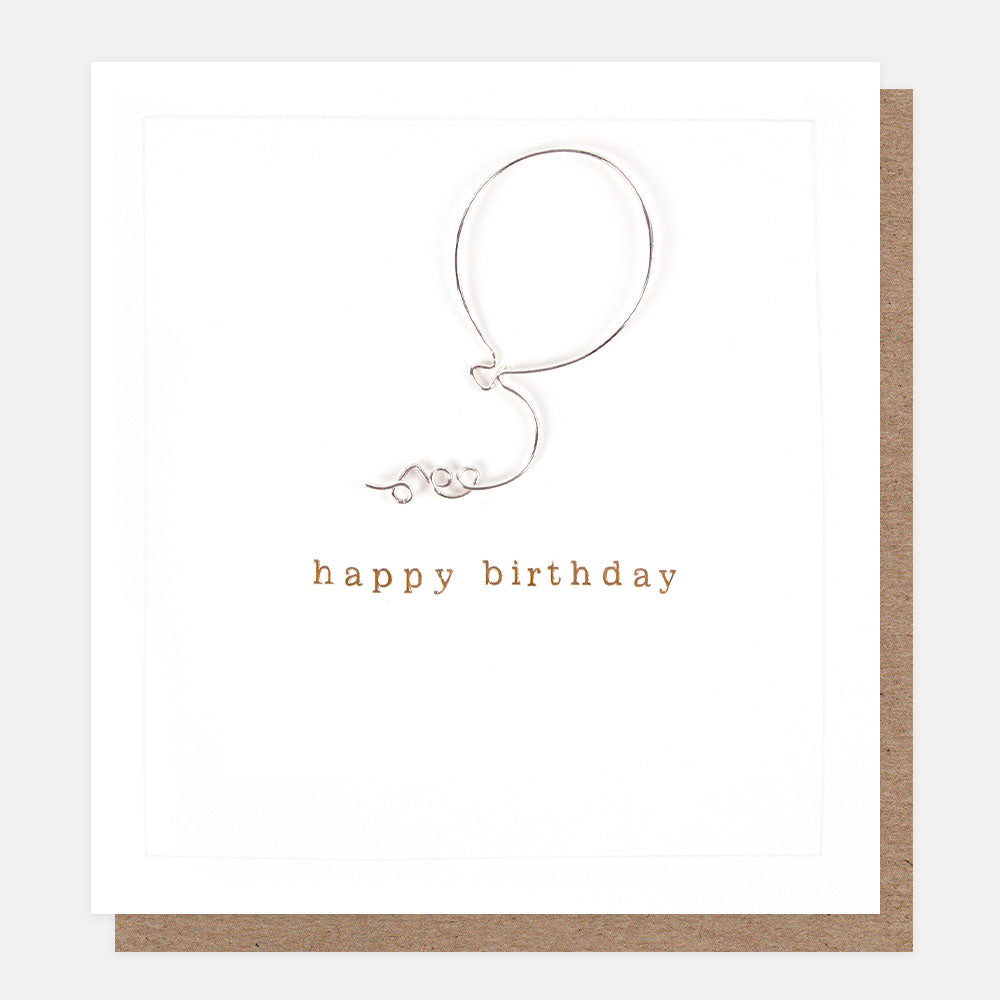 wire balloon happy birthday card