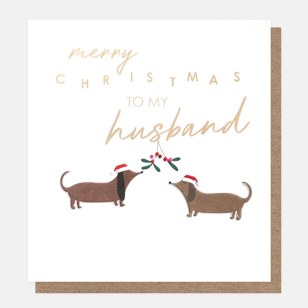 Merry Christmas To My Husband Sausage Dogs Card