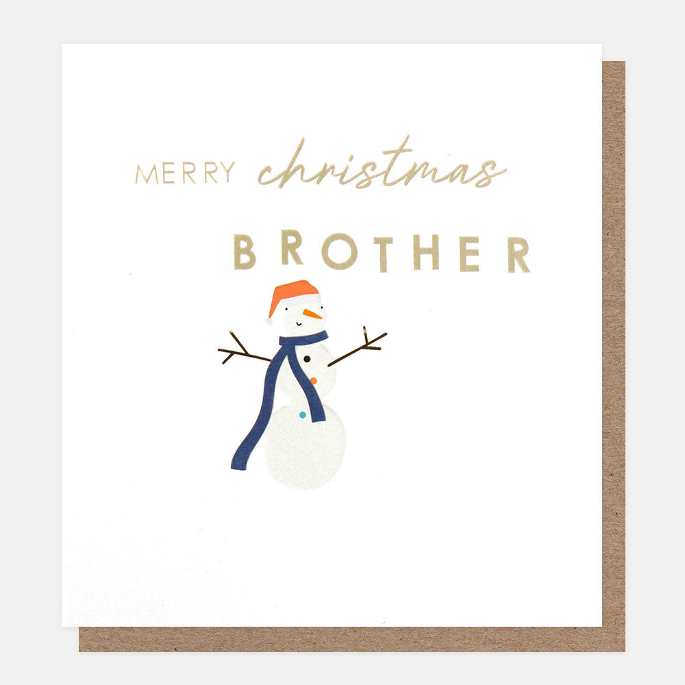 Merry Christmas Brother Snowman Card