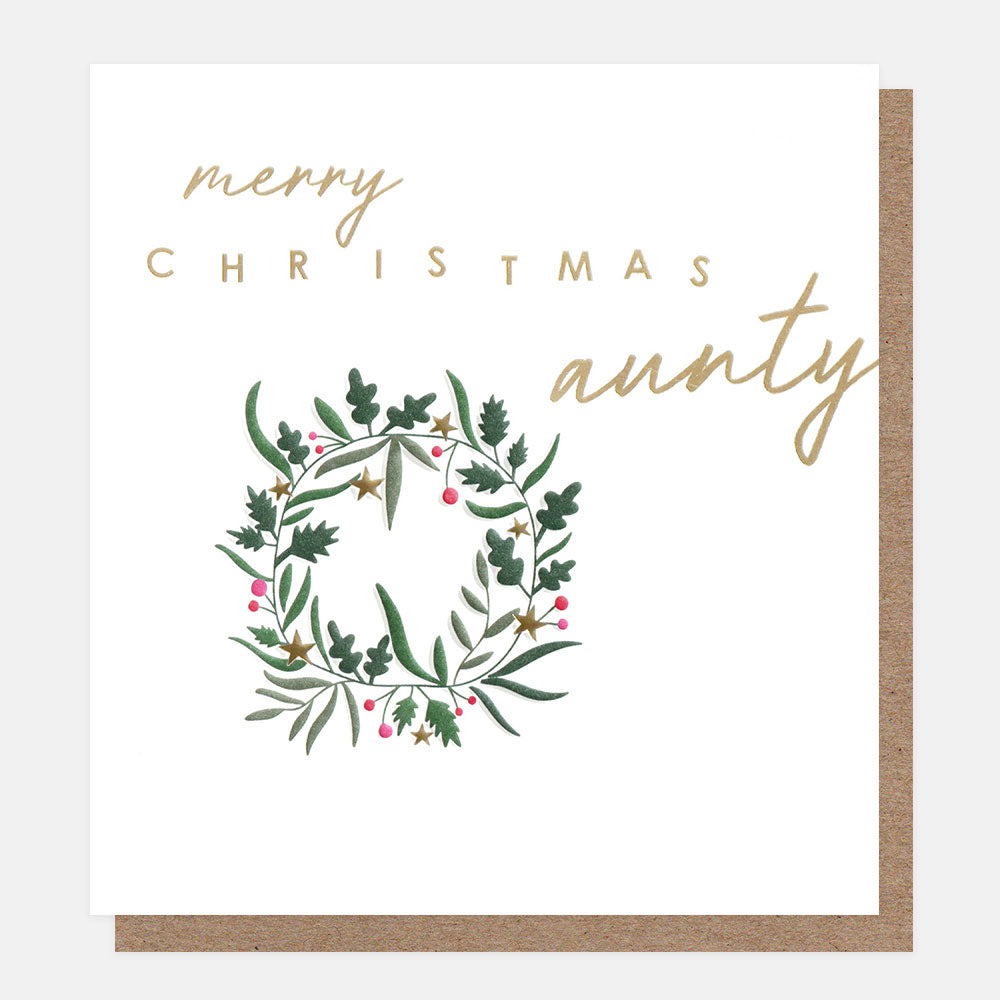 Merry Christmas Aunty Wreath Card