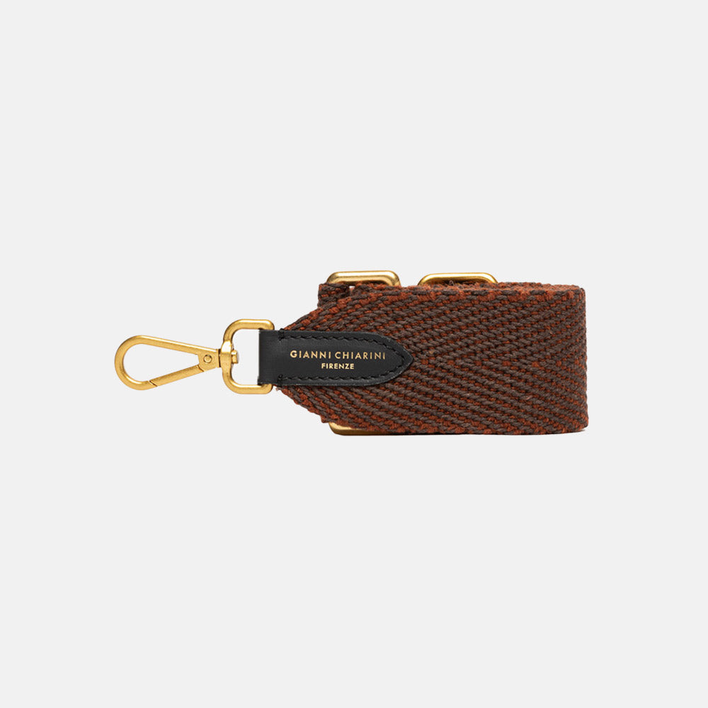 dark orange herringbone replacement handbag strap, made in Italy by Gianni Chiarini