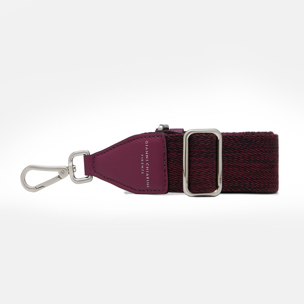 deep red fabric handbag strap, made in Italy by Gianni Chiarini