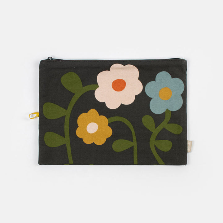 multi coloured floral print cotton canvas travel bag
