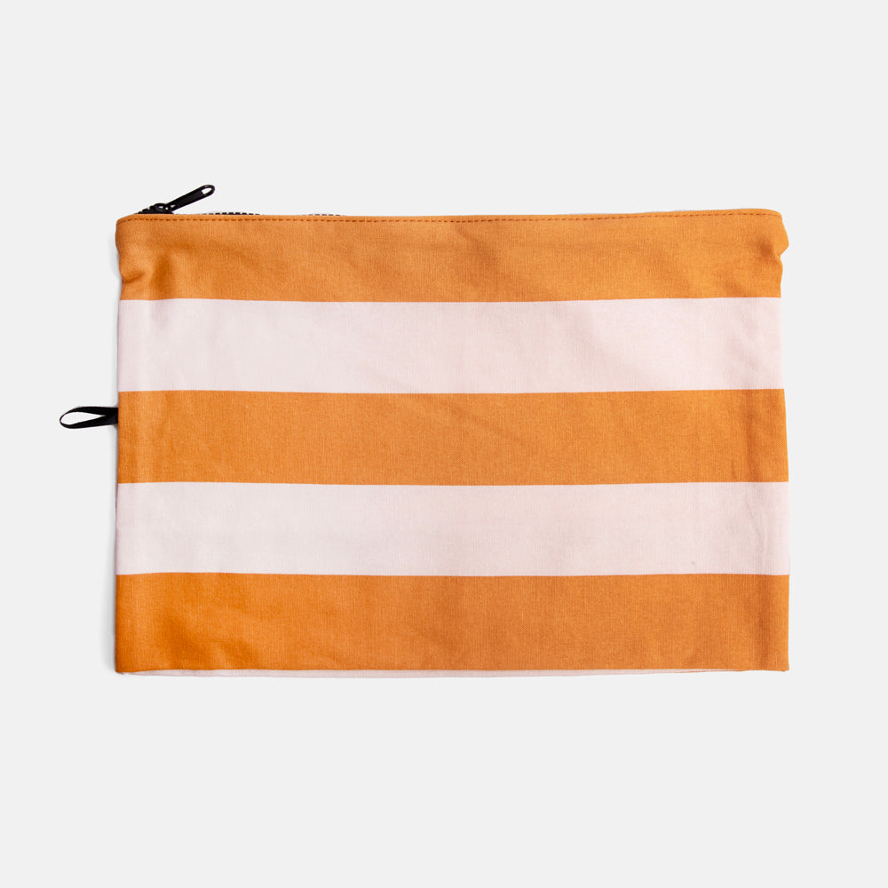 large orange stripe travel pouch