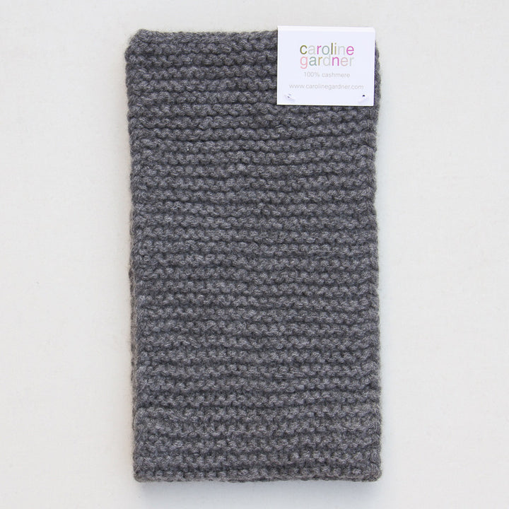 grey cashmere knit scarf