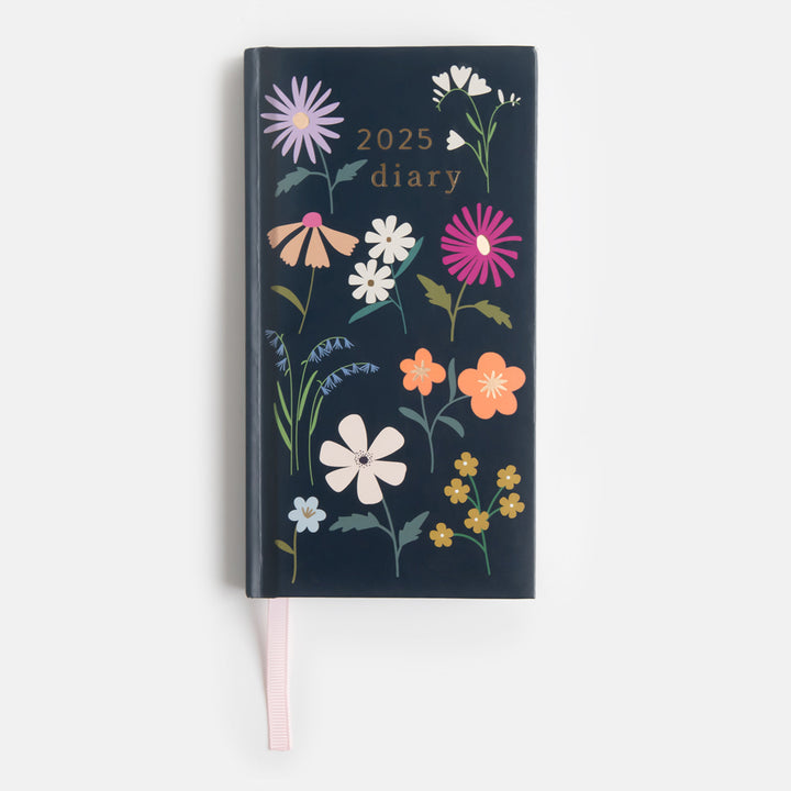 botanic blooms slim hardcover 2025 full year diary