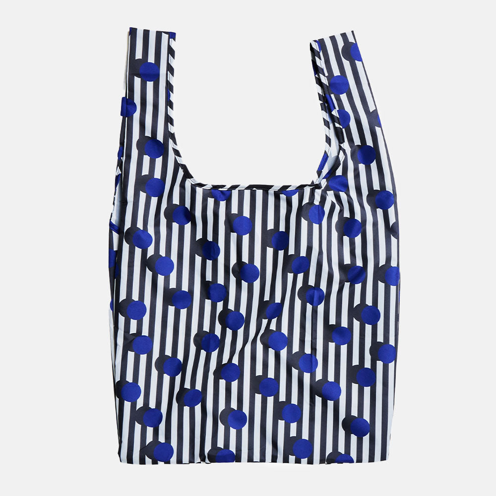 polka dot and stripes eco friendly recycled plastic shopper bag