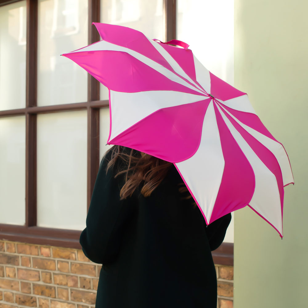 Soake pink and cream swirl folding umbrella