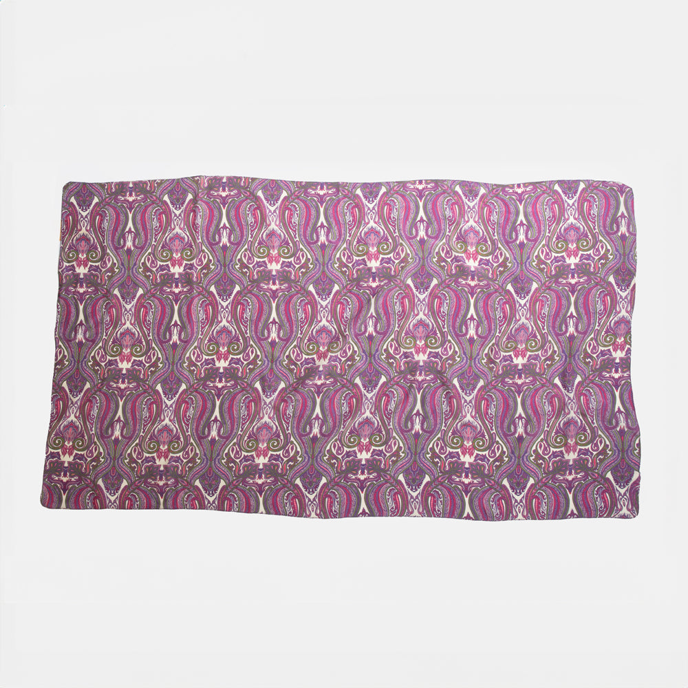 Purple Paisley Long Silk Scarf