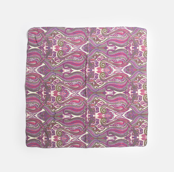 Purple Paisley Square Silk Scarf