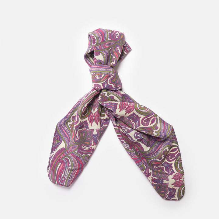 Purple Paisley Square Silk Scarf