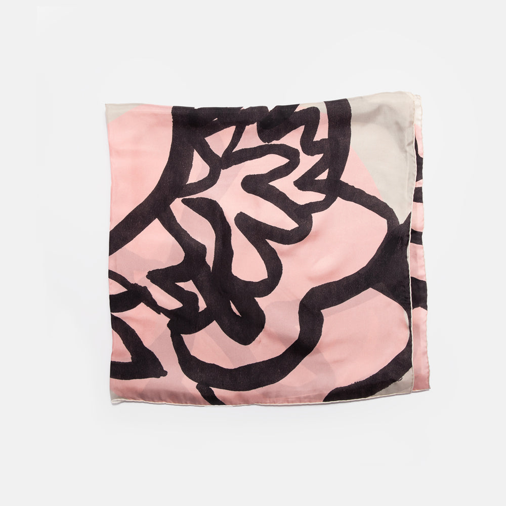 pink rose silk scarf