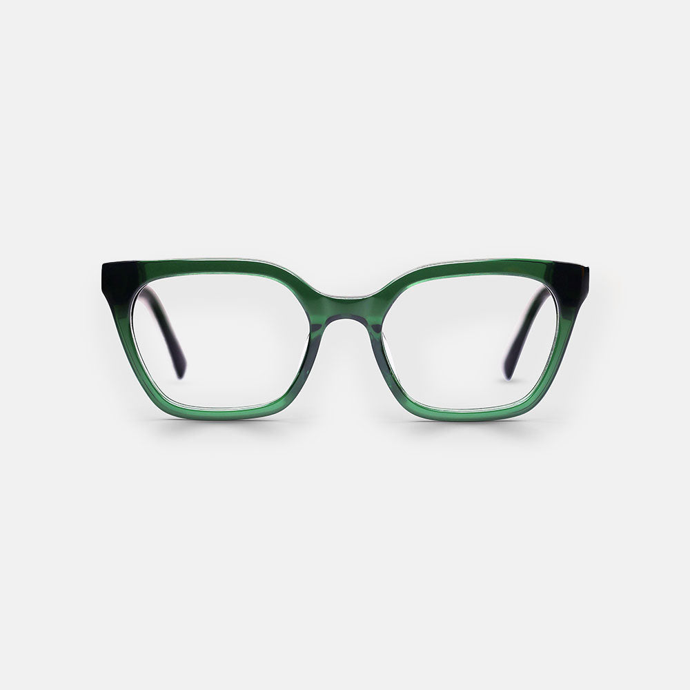 dark green cat eye reading glasses made by Eyebobs