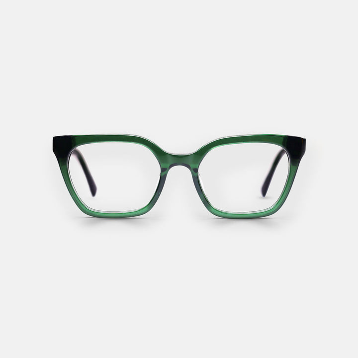 dark green cat eye reading glasses made by Eyebobs