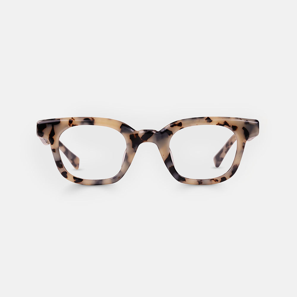 cream & dark brown reading glasses
