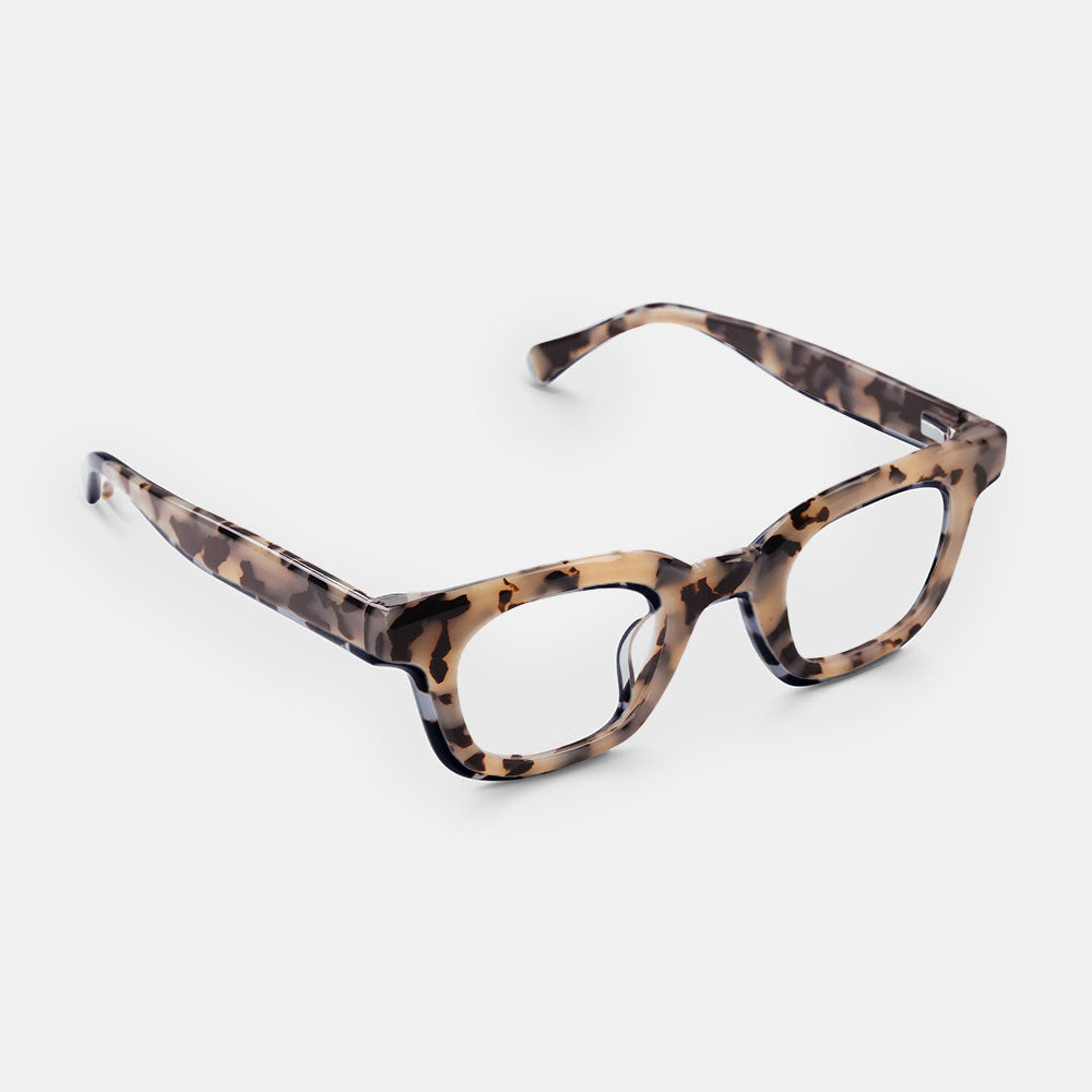 cream & dark brown reading glasses