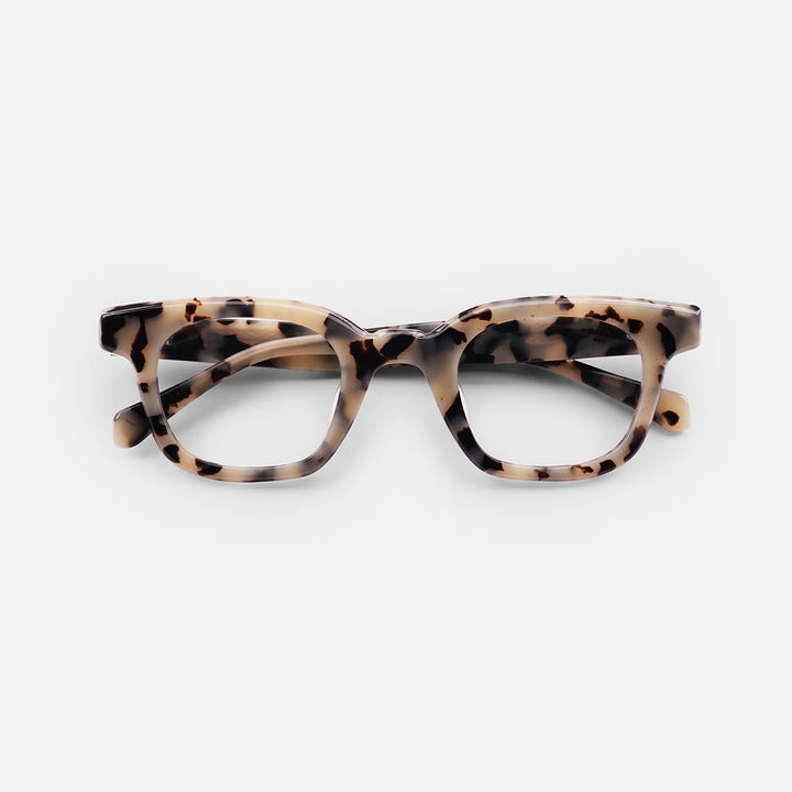 cream & dark brown reading glasses