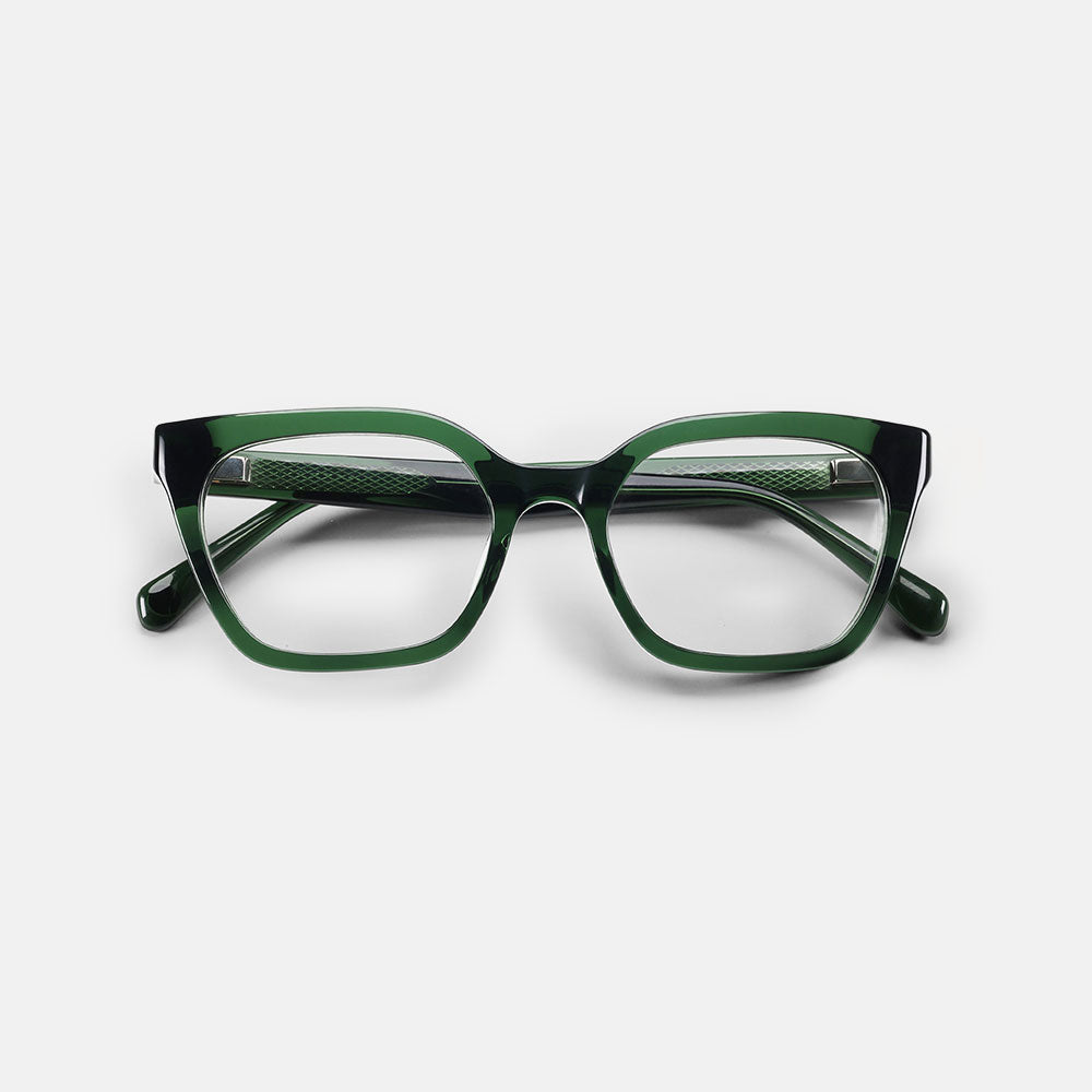 dark green cat eye reading glasses made by Eyebobs