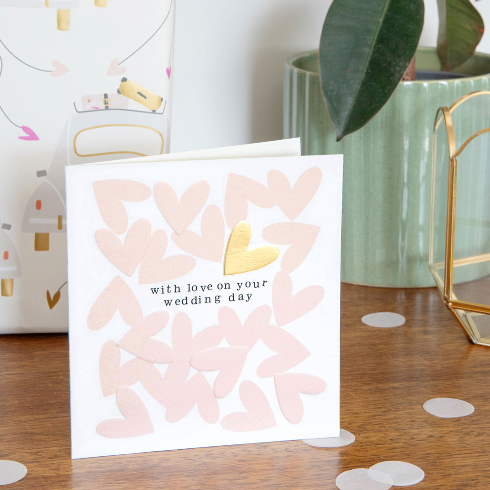 Hearts 'With Love On Your Wedding Day' Card