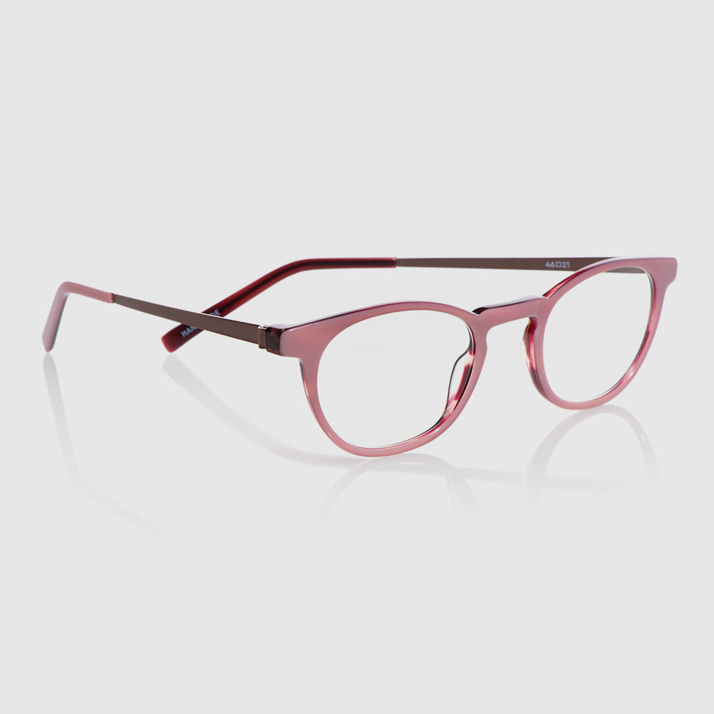 pink 'laider 45' reading glasses, made by Eyebobs