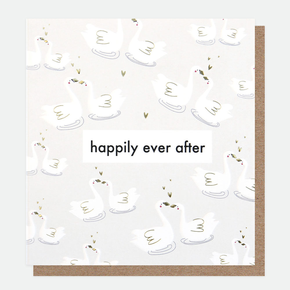 Happily Ever After Swans Wedding Card, All About Print Single Cards, 1