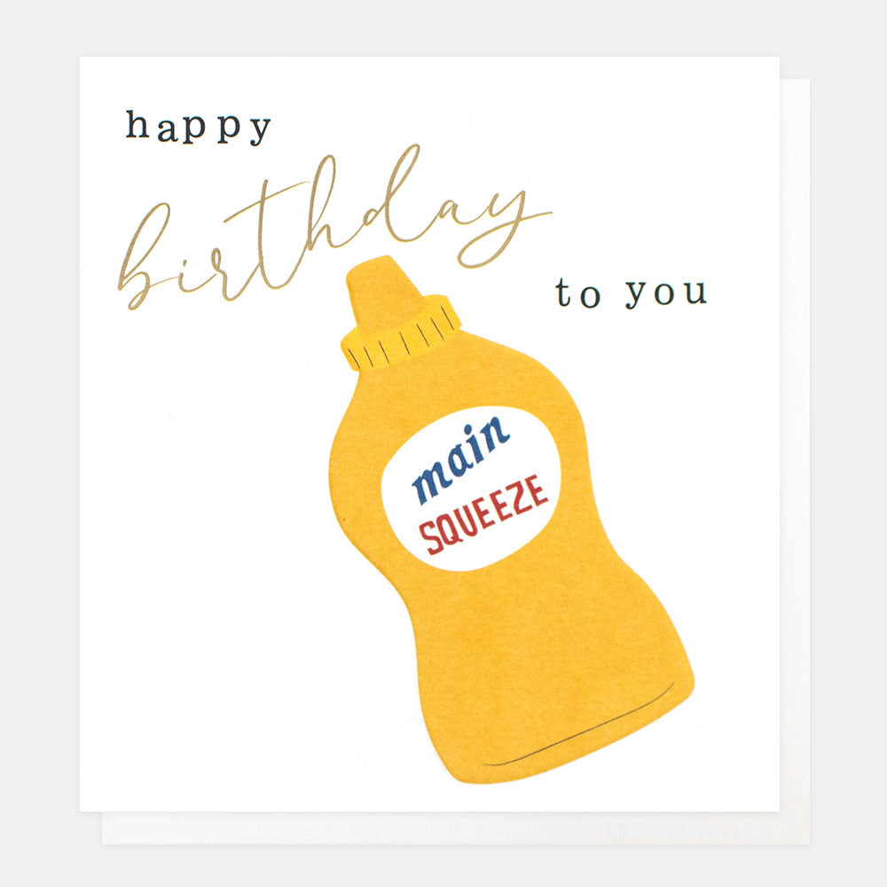Caroline Gardner Big Squeeze mustard Birthday Card