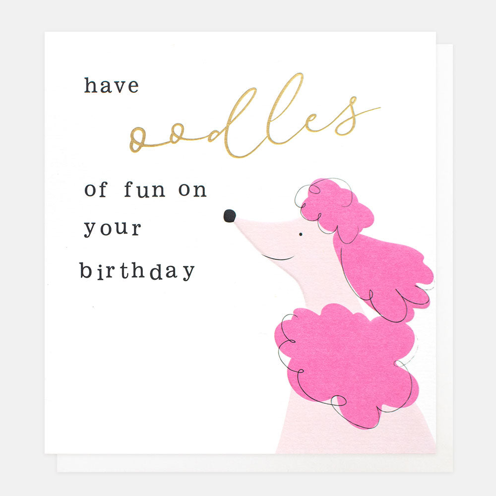 Pink Poodle Birthday Card Caroline Gardner