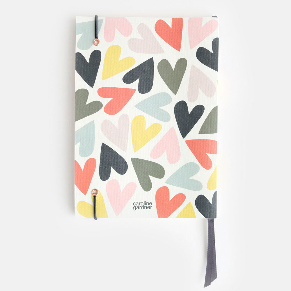 Colourful Hearts A5 Notebook Caroline Gardner