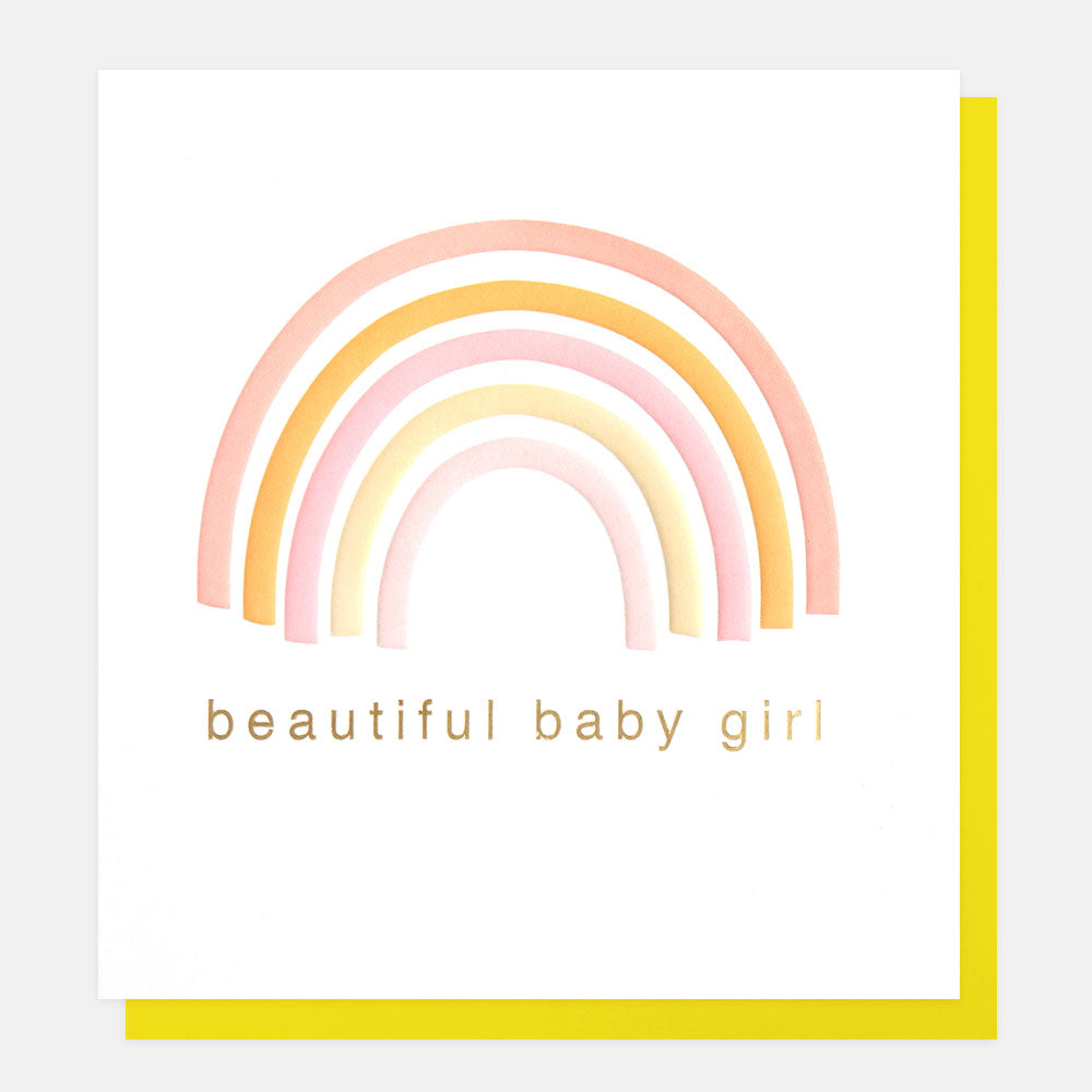 Beautiful Baby Girl Rainbow New Baby Card