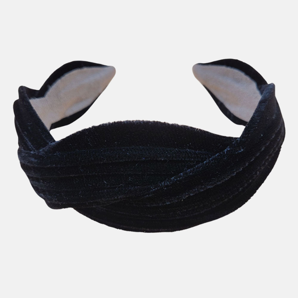 Black Wavy Velvet Hairband