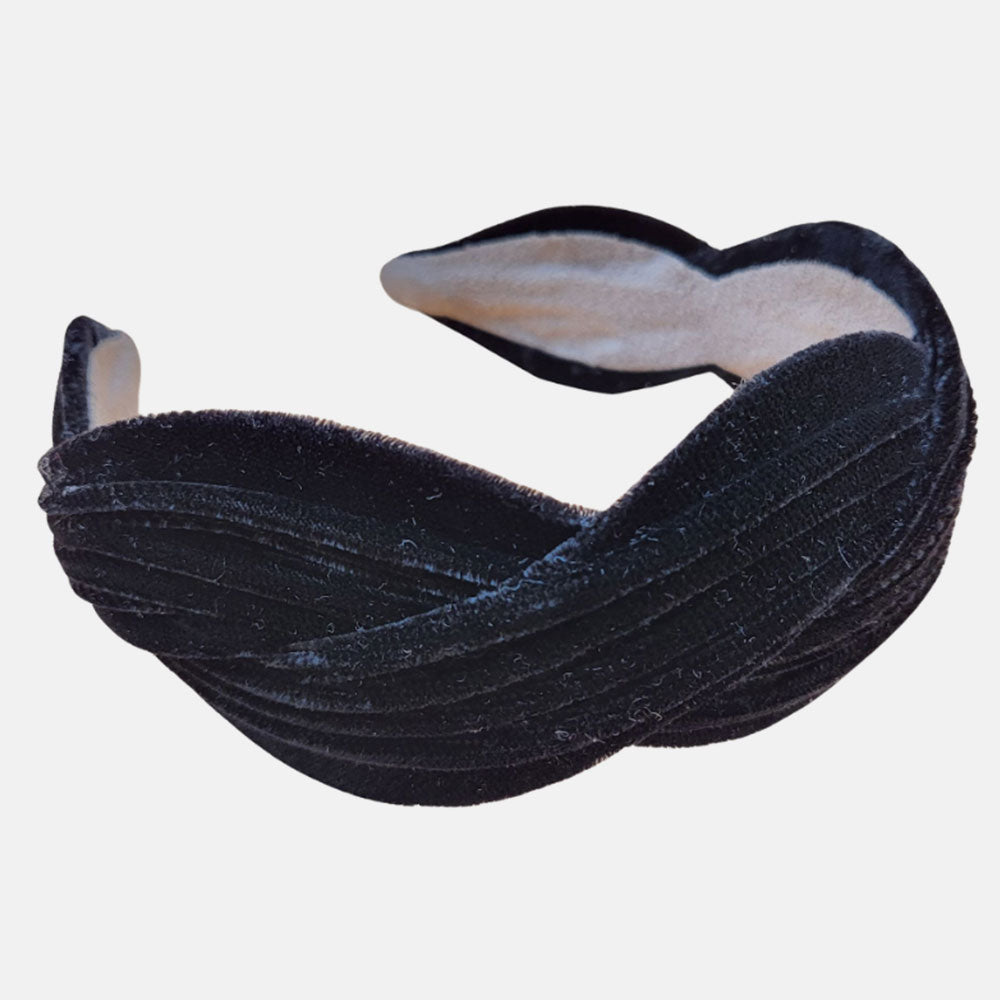 Black Wavy Velvet Hairband