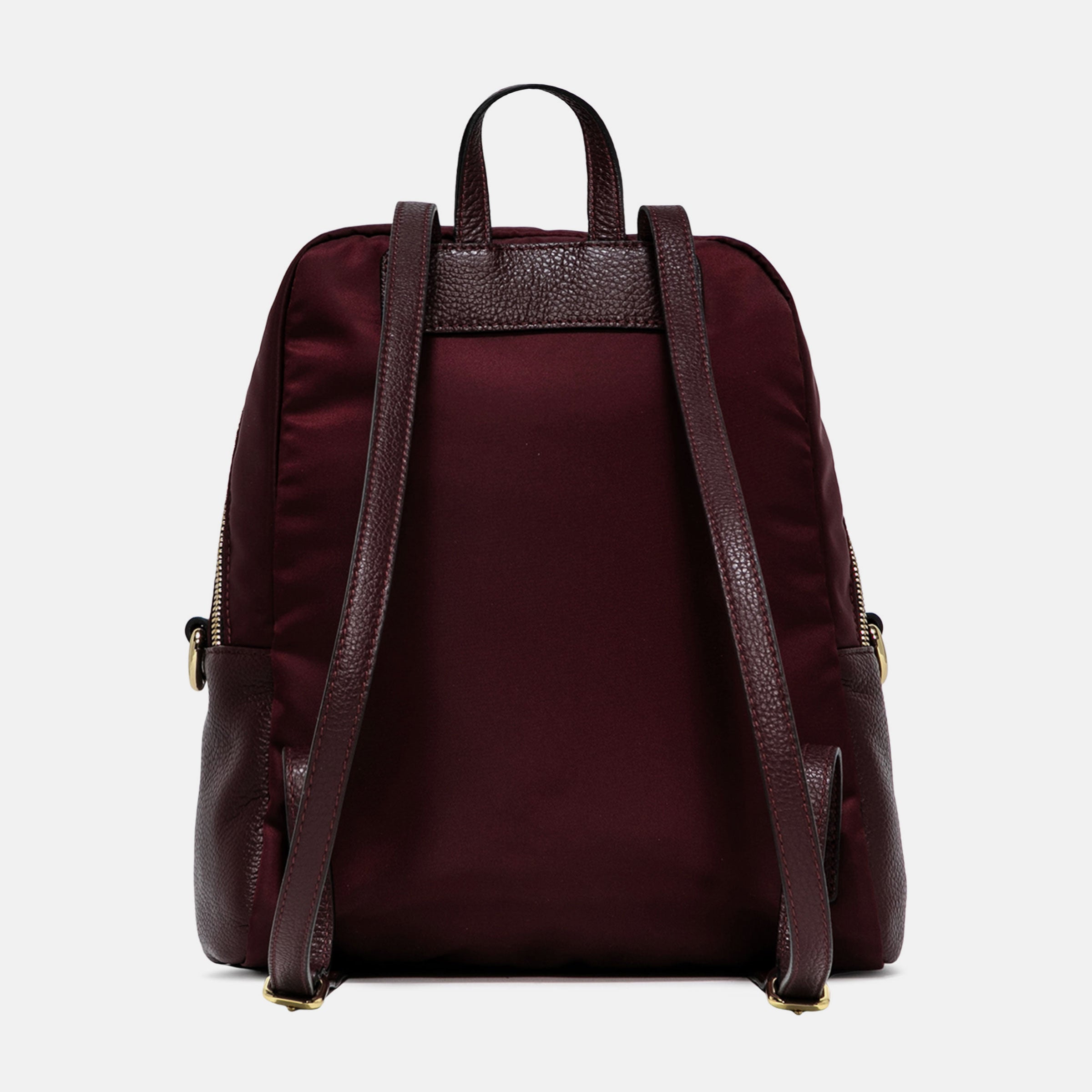 Maroon leather online backpack