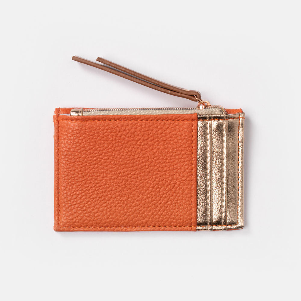 Orange/Rose Gold Cardholder Purse Caroline Gardner 