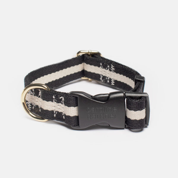 Black White Stripe Dog Collar Caroline Gardner
