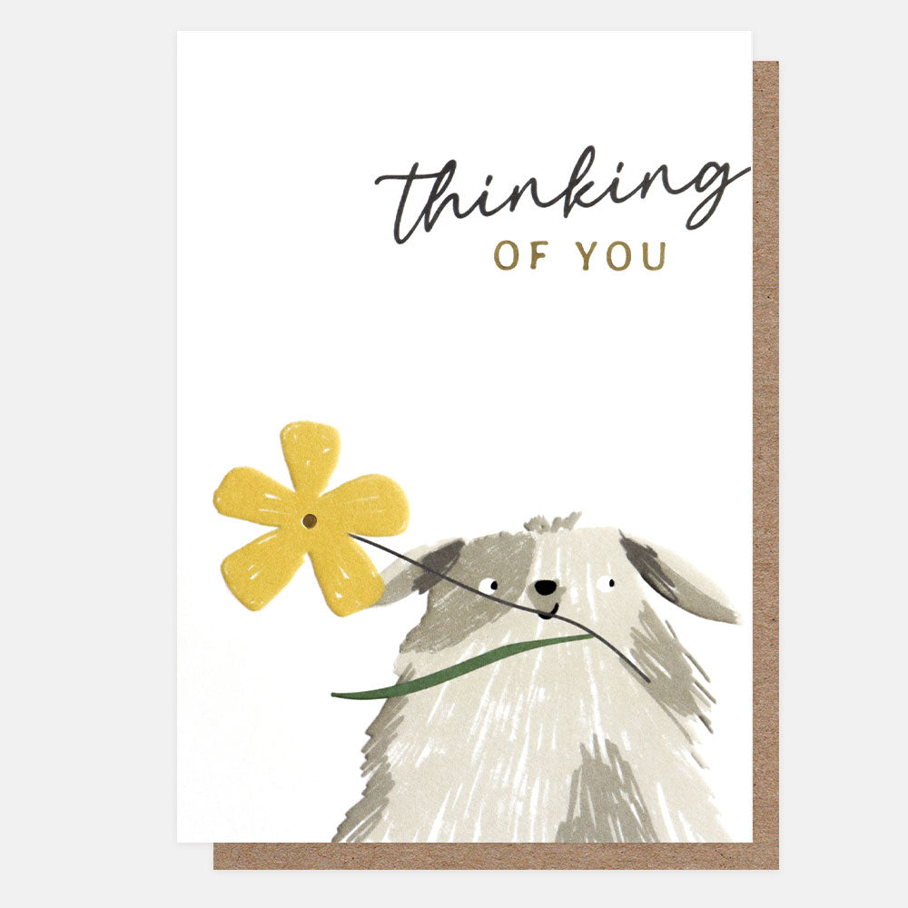 Thinking-Of-You-Dog-With-Flower-Card