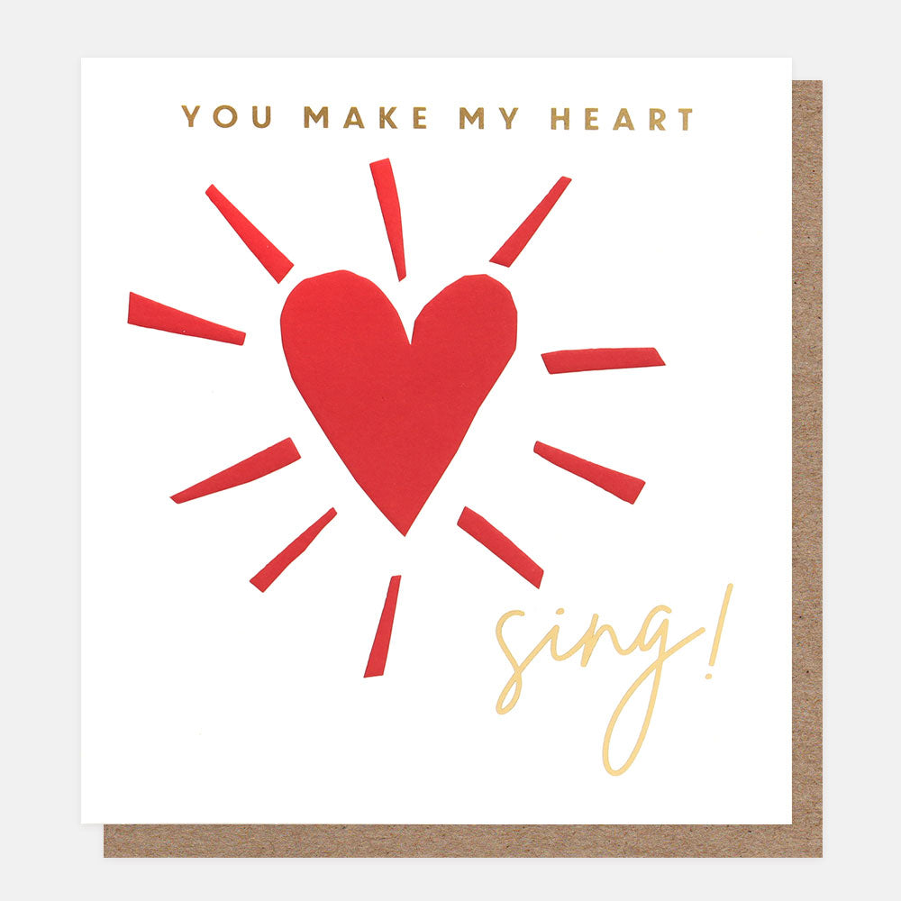 red heart you make my heart sing card for anniversary, valentines or birthday