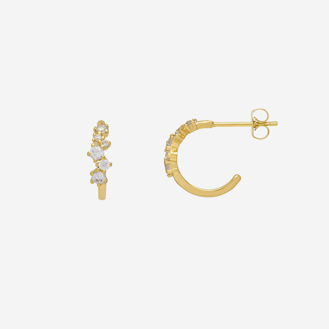 gold plated cubic zirconia constellation earrings