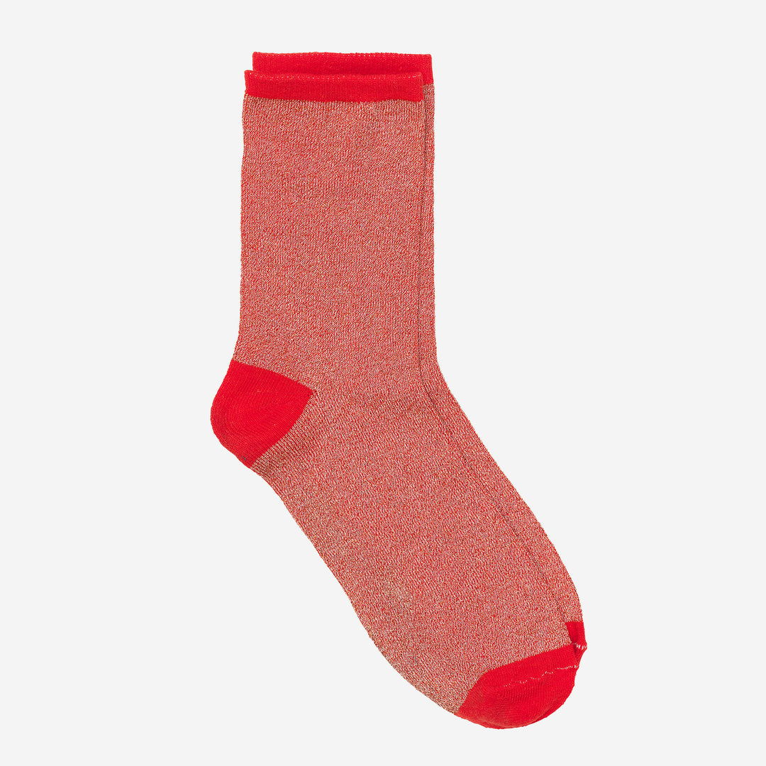 Red Sparkle Socks, Ankle Socks, Metallic, Red, SOCKS