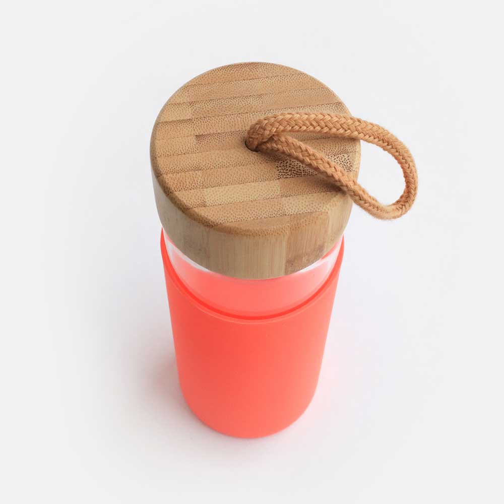 Coral Glass Water Bottle