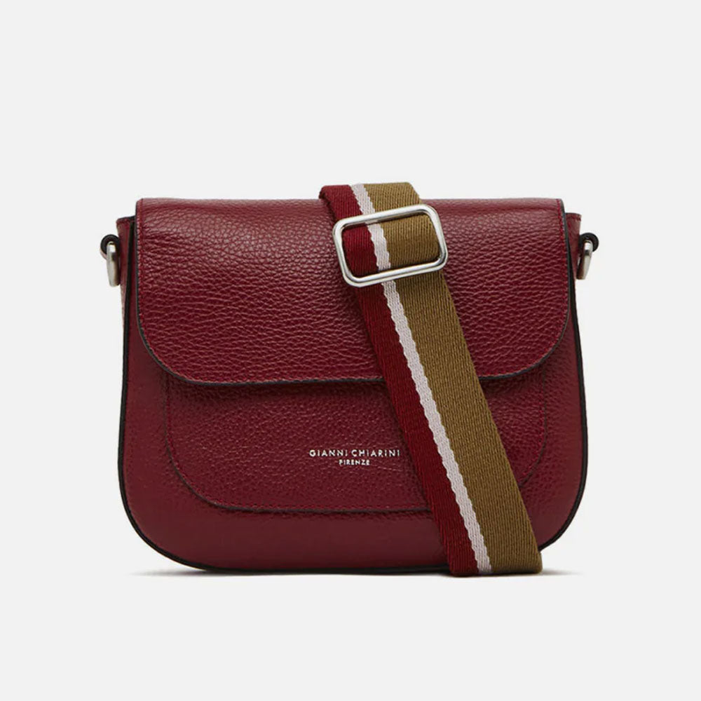 Dark Red Leather Ally Flap Bag
