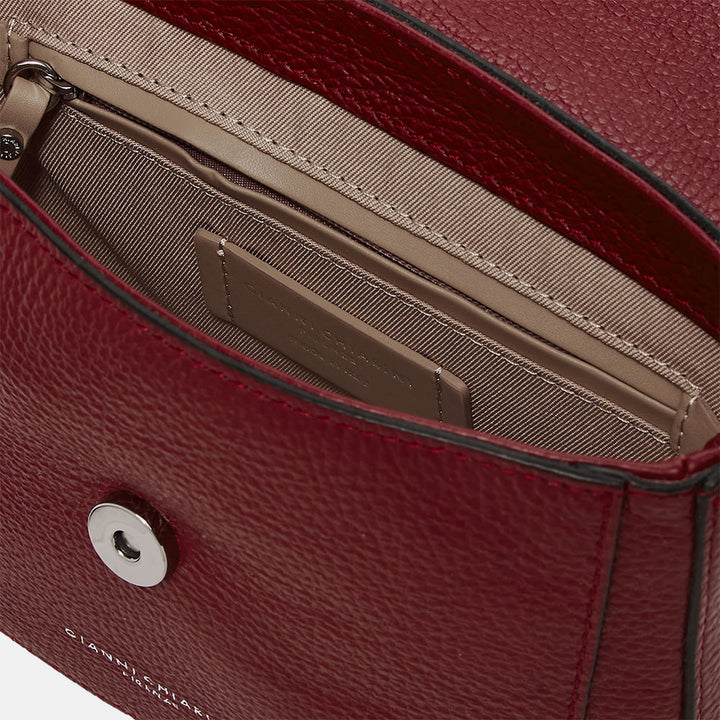 Dark Red Leather Ally Flap Bag