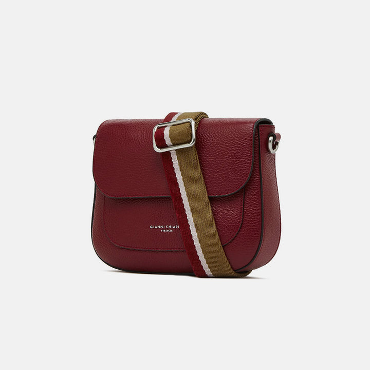 Dark Red Leather Ally Flap Bag